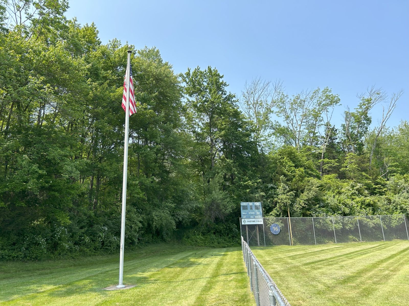 Pastime Field Flag and Scoreboard